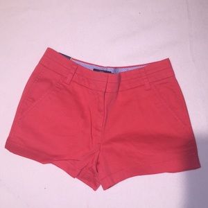 Red J.Crew Women’s Chino 3” Shorts